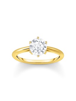 anello donna Thomas Sabo TR2474-414-14-56 Gold-plated Ring with white Stone in Brilliant-cut Ladies