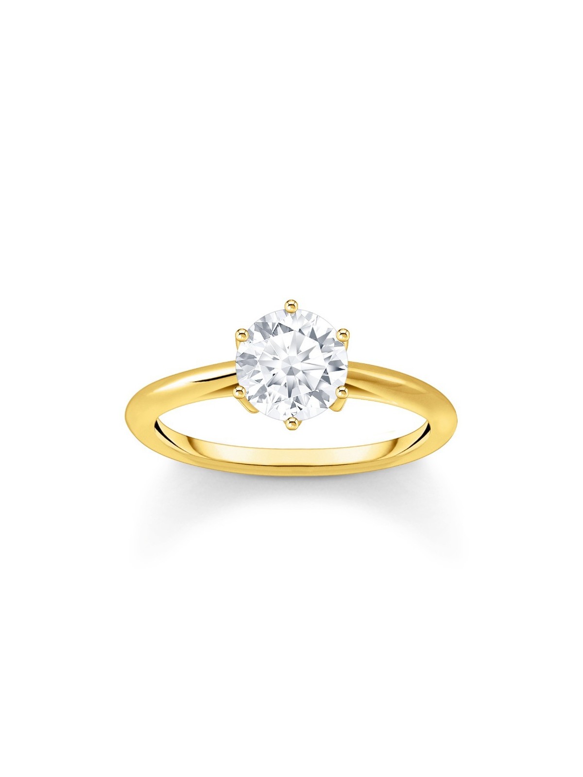 anello donna Thomas Sabo TR2474-414-14-56 Gold-plated Ring with white Stone in Brilliant-cut Ladies