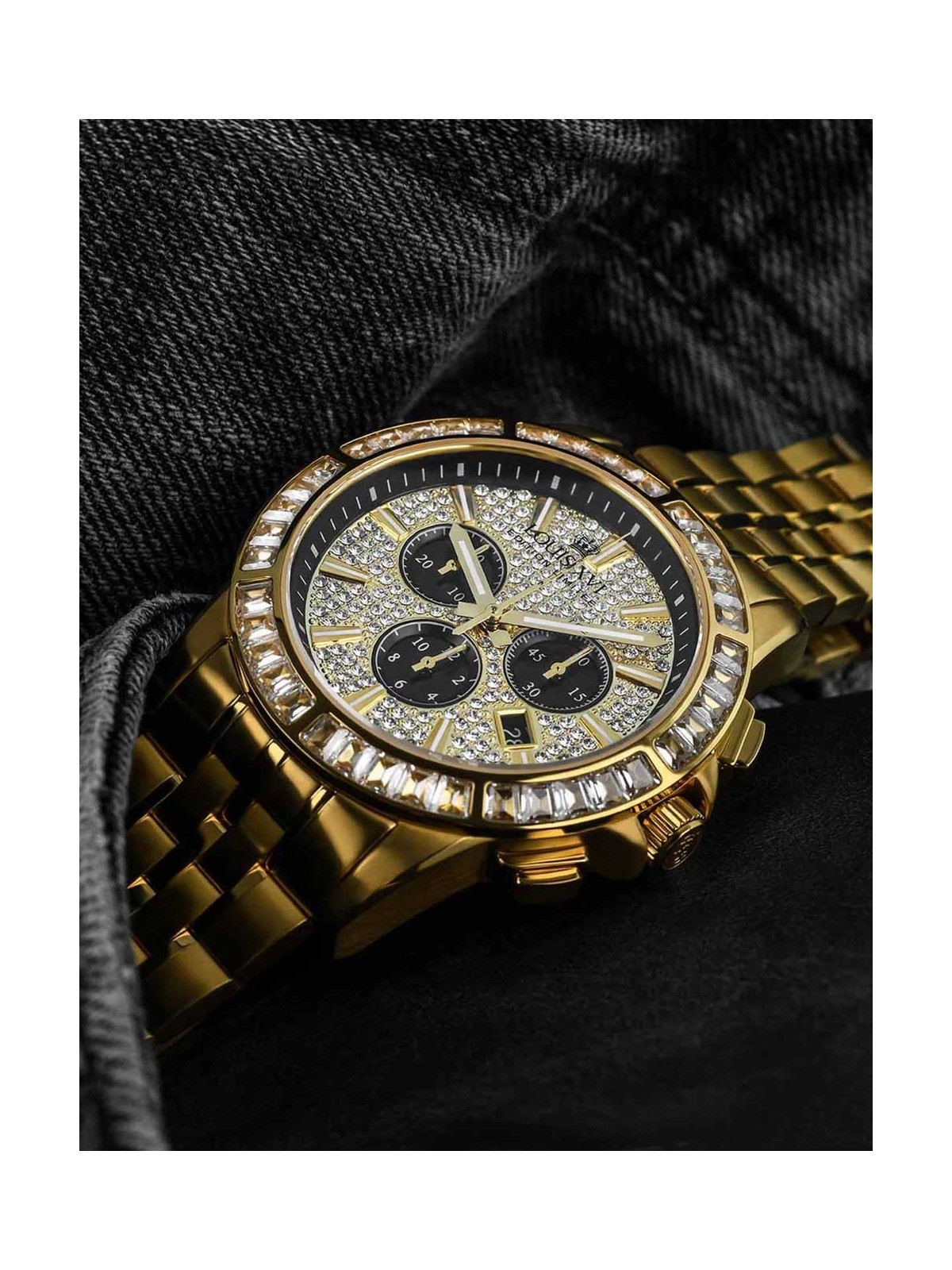 orologio uomo Louis XVI XLXVI1130 Mens Watch Majesté Iced Out Baguette 43mm 5ATM
