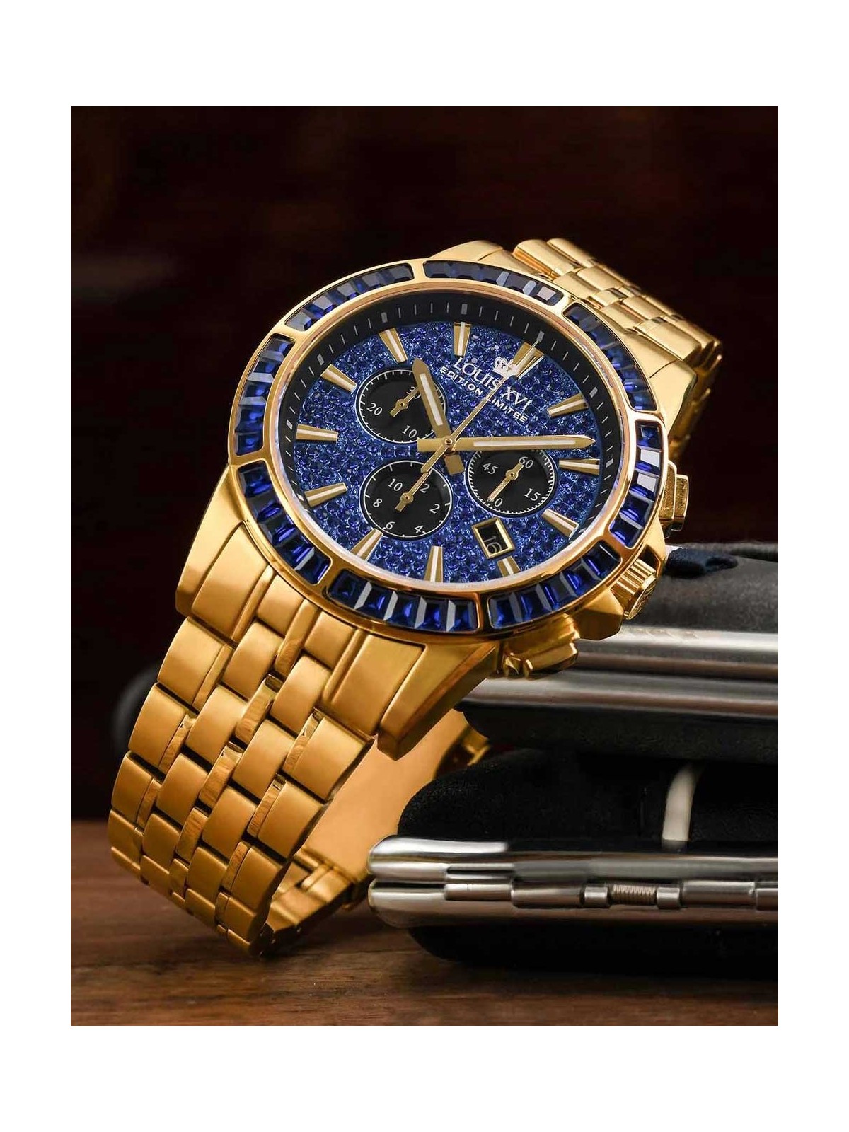 orologio uomo Louis XVI XLXVI1132 Mens Watch Majesté Iced Out Baguette 43mm 5ATM