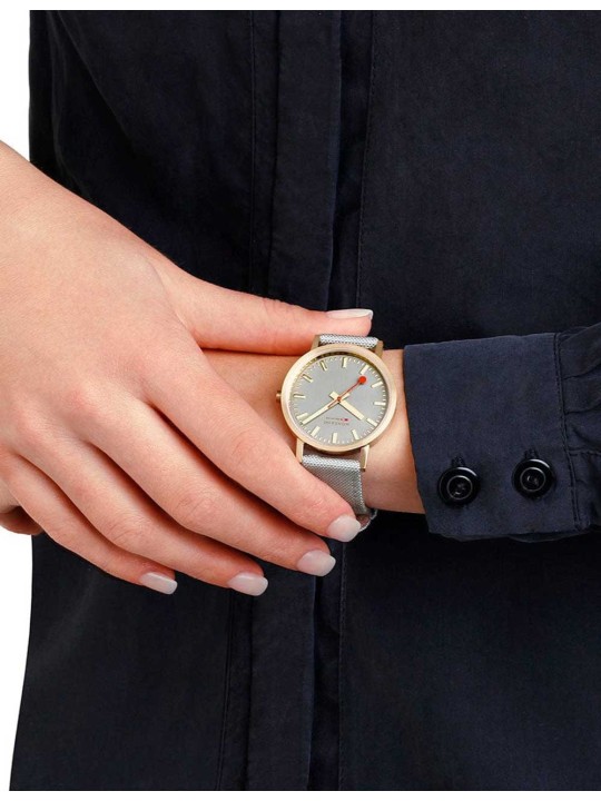 orologio donna Mondaine A660.30314.80SBU Ladies Watch Classic Gray And Gold 36mm 3ATM