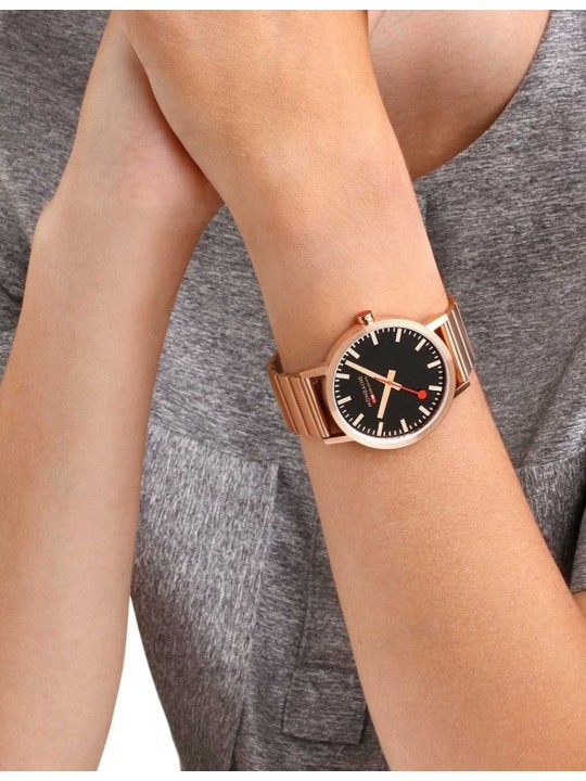orologio unisex Mondaine A660.30360.16SBR Classic Black And pink 40mm 3ATM