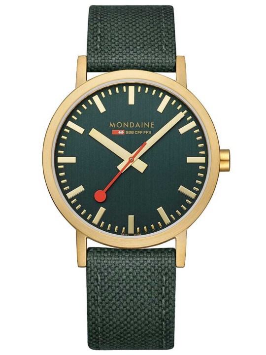 orologio unisex Mondaine A660.30360.60SBS Classic Green And Gold 40mm 3ATM