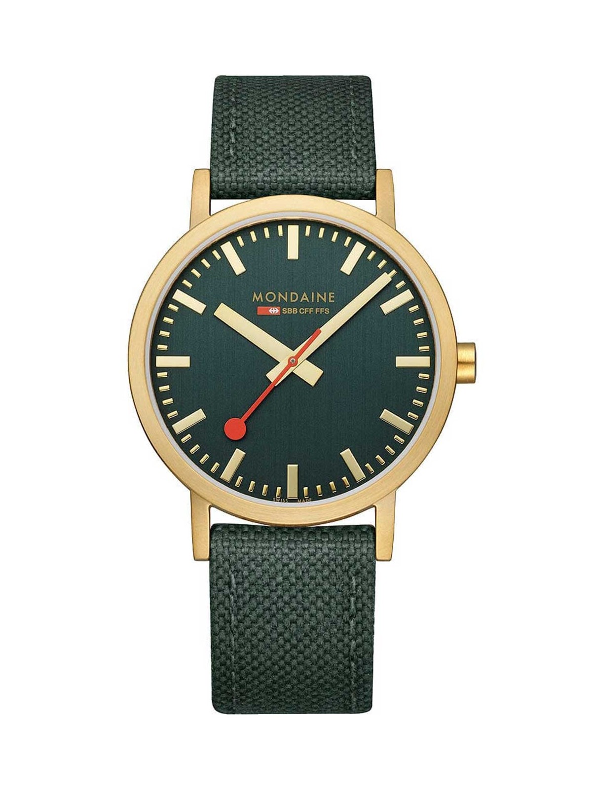 orologio unisex Mondaine A660.30360.60SBS Classic Green And Gold 40mm 3ATM