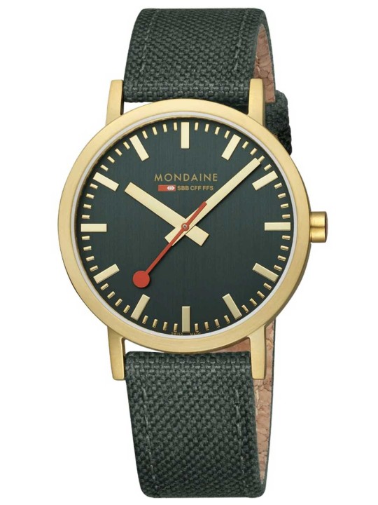 orologio unisex Mondaine A660.30360.60SBS Classic Green And Gold 40mm 3ATM