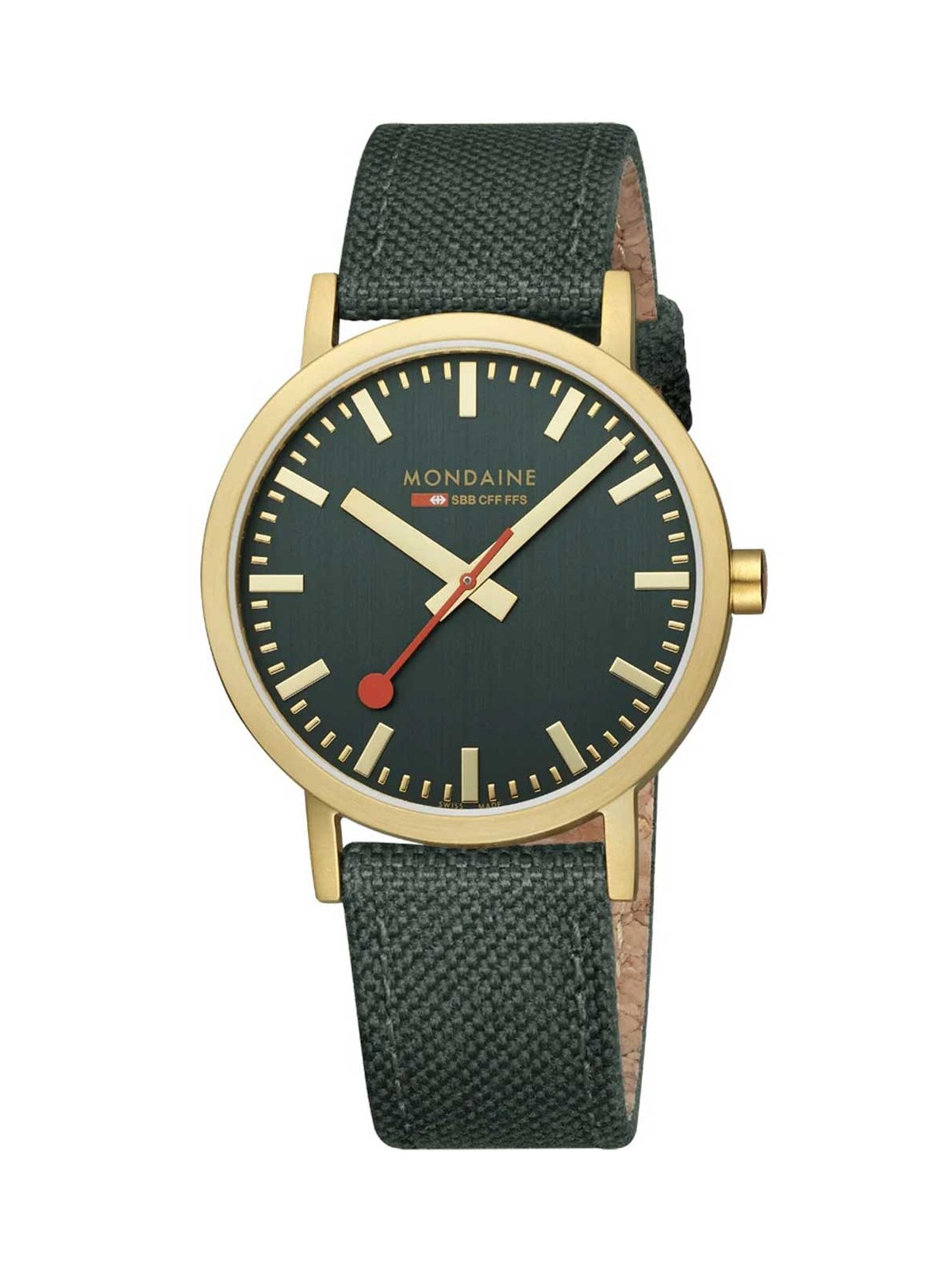 orologio unisex Mondaine A660.30360.60SBS Classic Green And Gold 40mm 3ATM