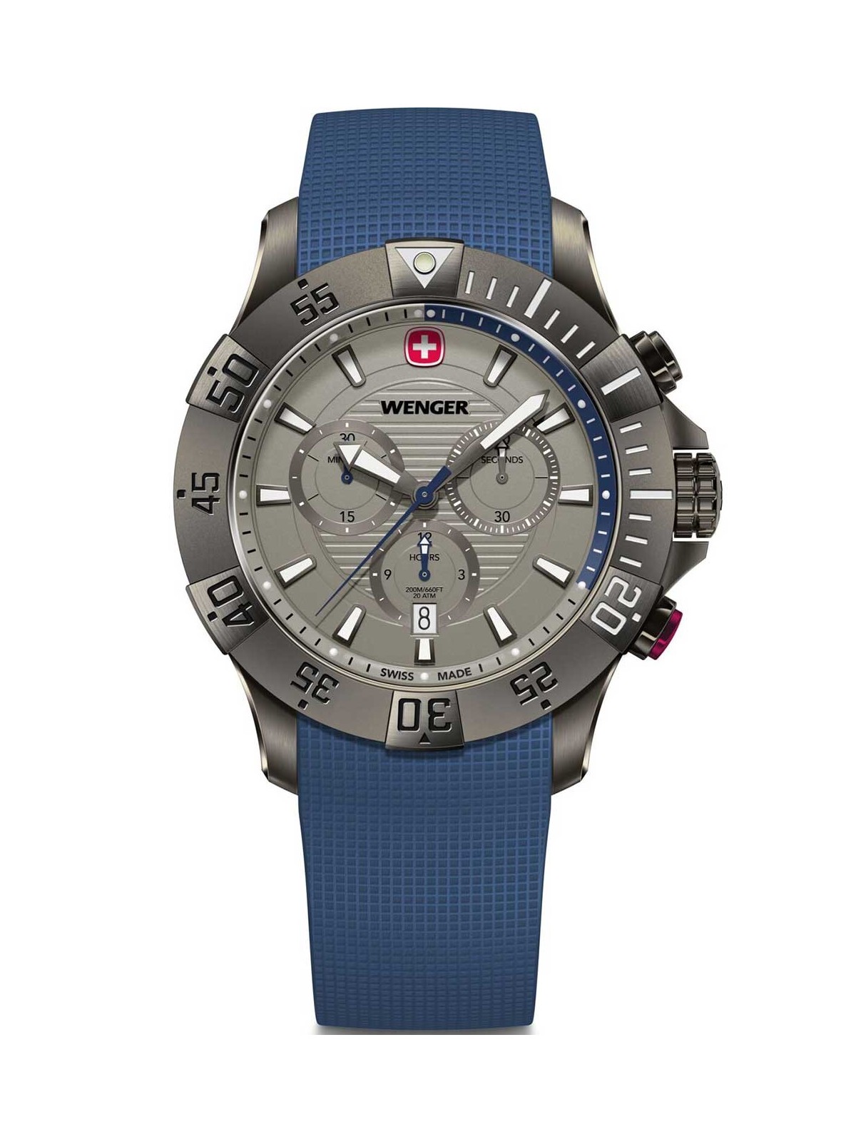 orologio uomo Wenger 01.0643.126 Mens Watch Seaforce Chronograph 43mm 20ATM