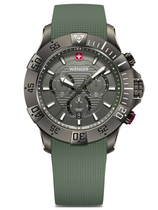 orologio uomo Wenger 01.0643.127 Mens Watch Seaforce Chronograph 43mm 20ATM