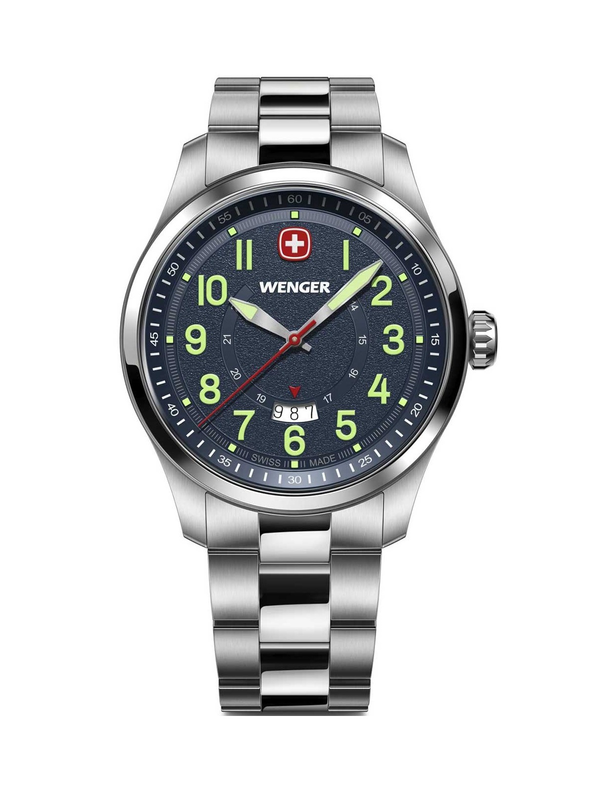 orologio uomo Wenger 01.0541.123 Mens Watch Terragraph 43mm 10ATM
