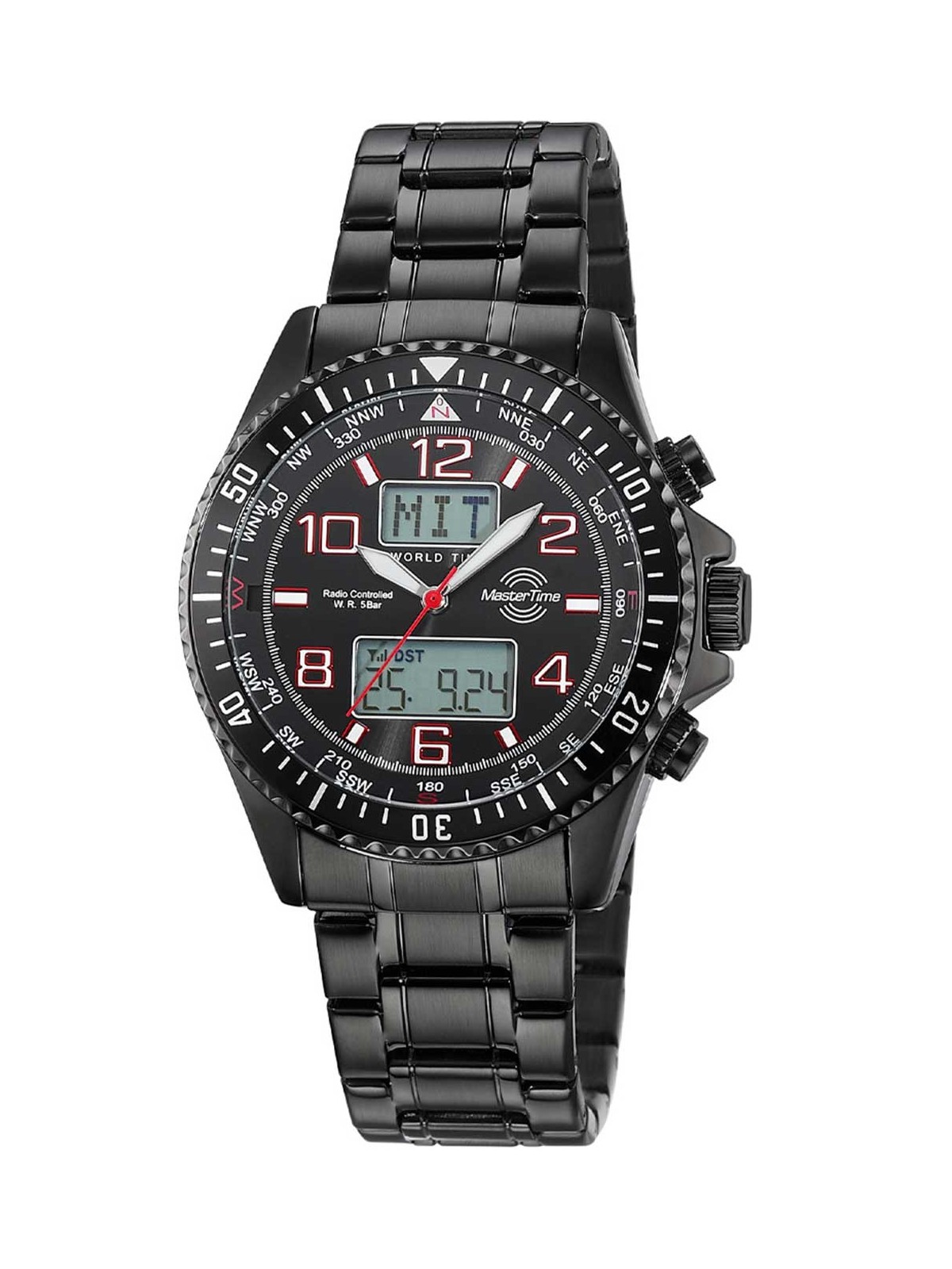 orologio uomo Master Time MTGA-10921-22M Mens Watch Radio World Timer 44mm 5ATM