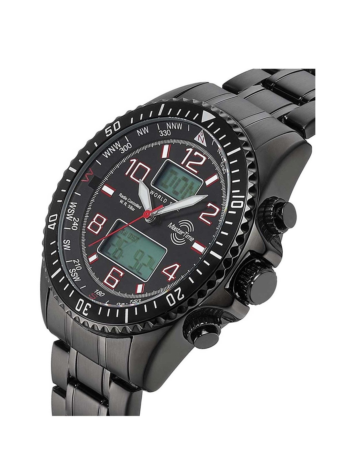 orologio uomo Master Time MTGA-10921-22M Mens Watch Radio World Timer 44mm 5ATM