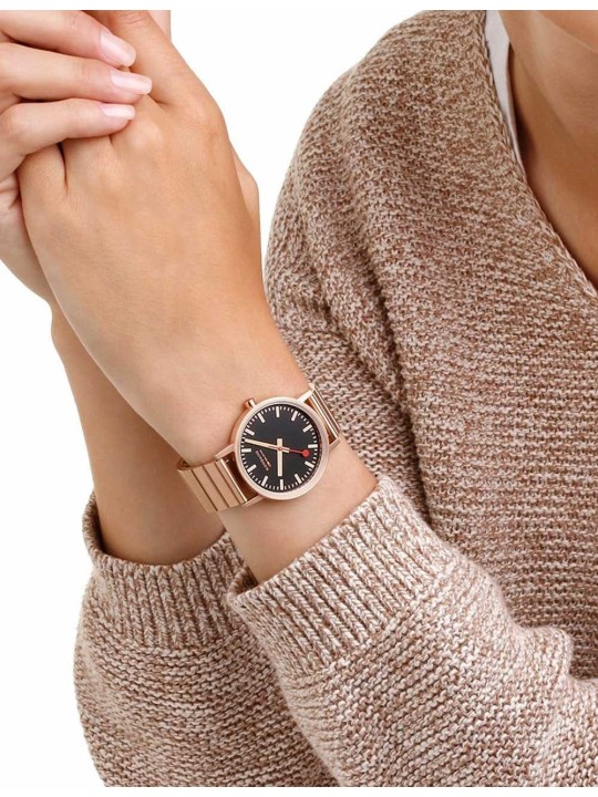 orologio unisex Mondaine A660.30314.16SBR Classic Black And pink 36mm 3ATM
