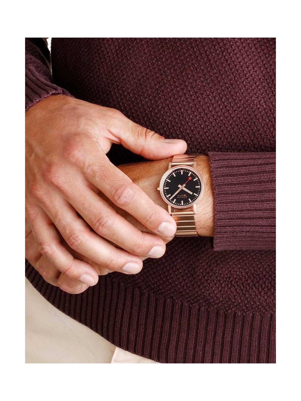 orologio unisex Mondaine A660.30314.16SBR Classic Black And pink 36mm 3ATM