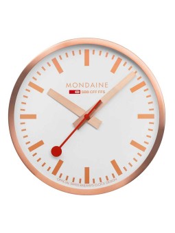 orologio da muro Mondaine A995.CLOCK.17SBK Rose Gold Wall Clock, Station Clock 40 cm Made Off aluminum