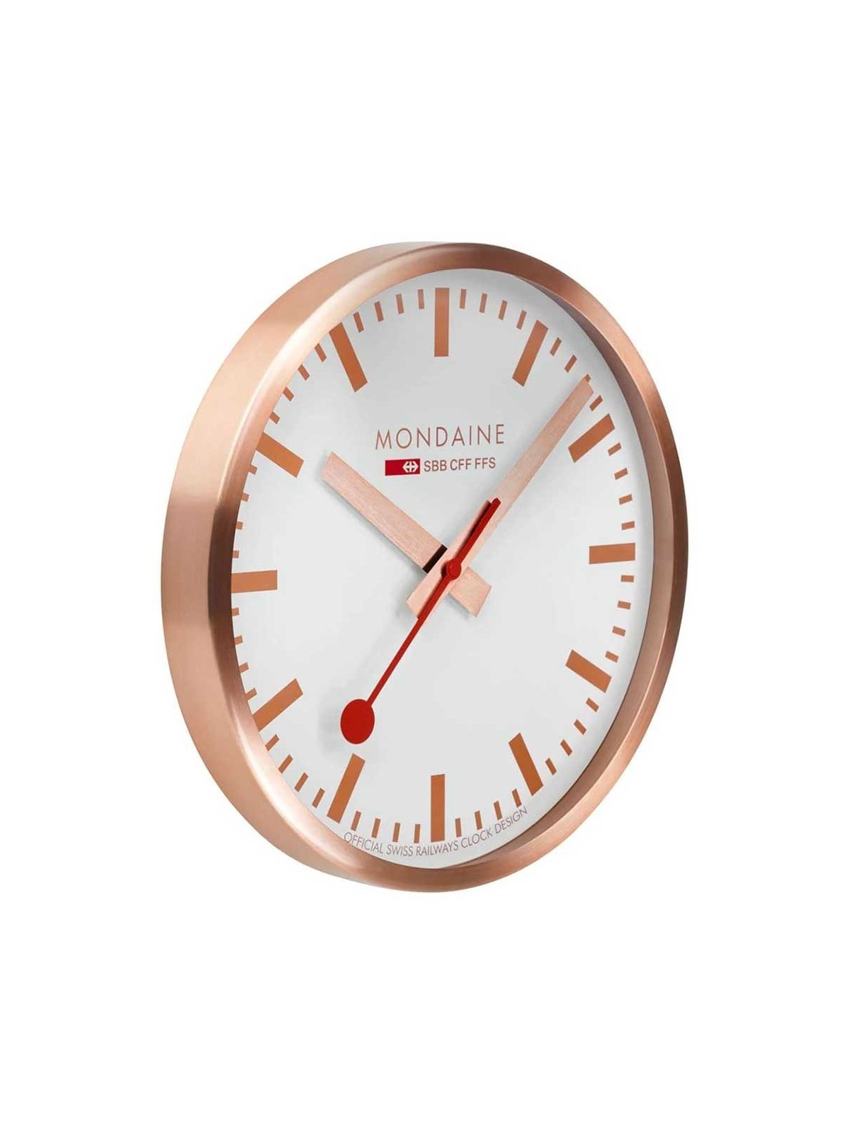 orologio da muro Mondaine A995.CLOCK.17SBK Rose Gold Wall Clock, Station Clock 40 cm Made Off aluminum MONDAINE www.essenzetotal