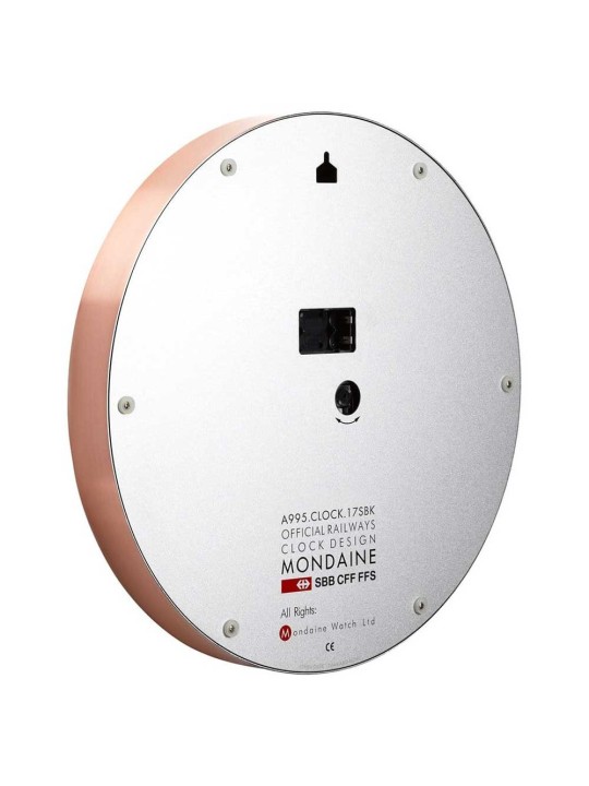 orologio da muro Mondaine A995.CLOCK.17SBK Rose Gold Wall Clock, Station Clock 40 cm Made Off aluminum MONDAINE www.essenzetotal
