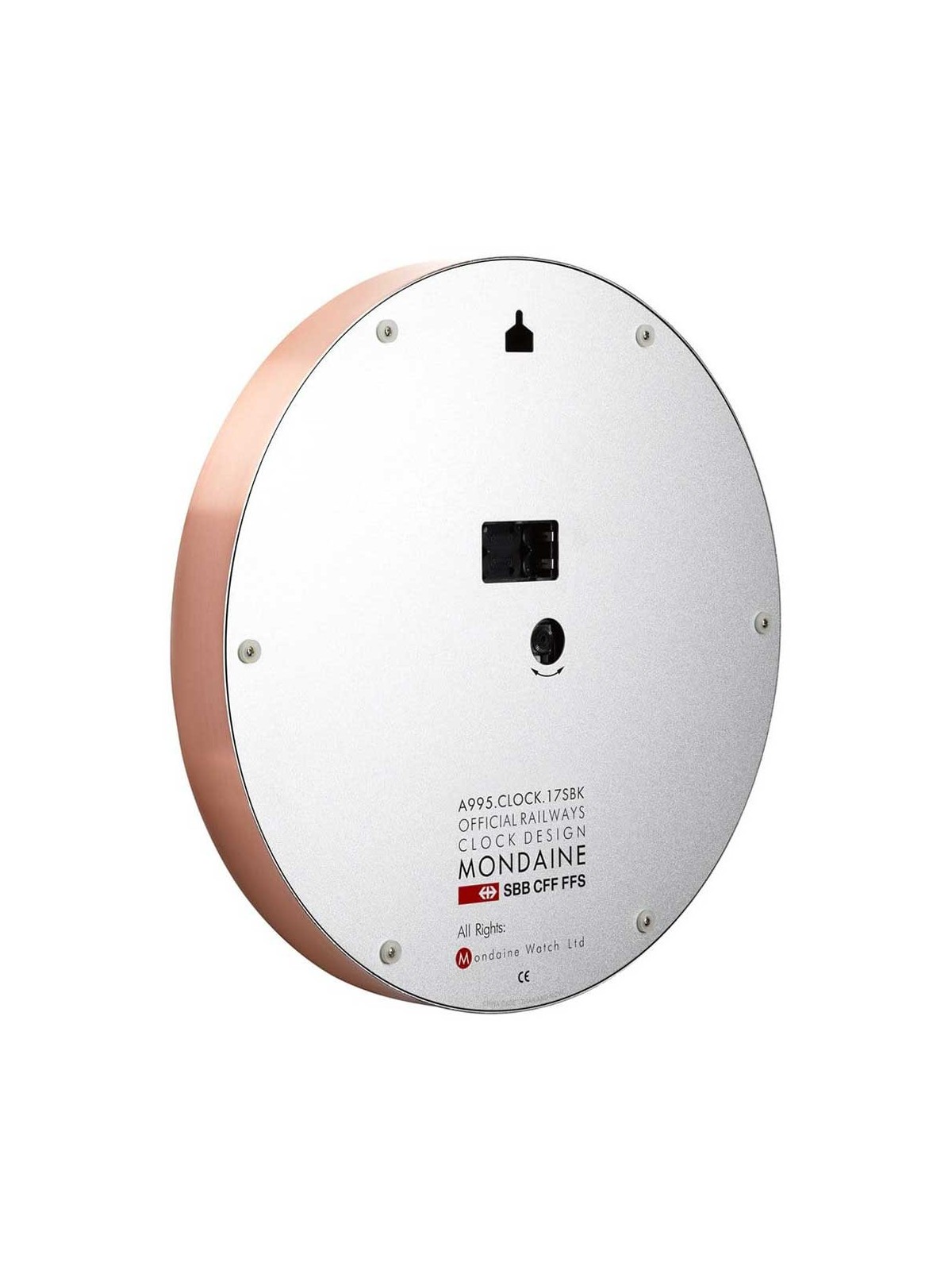 orologio da muro Mondaine A995.CLOCK.17SBK Rose Gold Wall Clock, Station Clock 40 cm Made Off aluminum MONDAINE www.essenzetotal