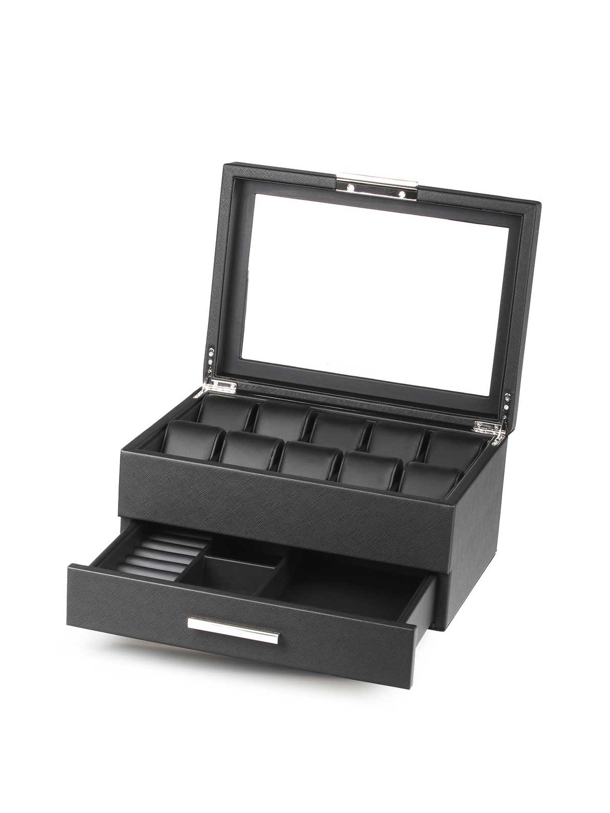 scatola orologio Rothenschild RS-LMWB-10WD Watch And Accessory Box Made Off Imitation Leather [10] Black With Drawer