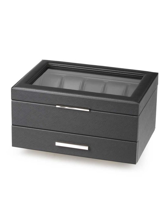scatola orologio Rothenschild RS-LMWB-10WD Watch And Accessory Box Made Off Imitation Leather [10] Black With Drawer