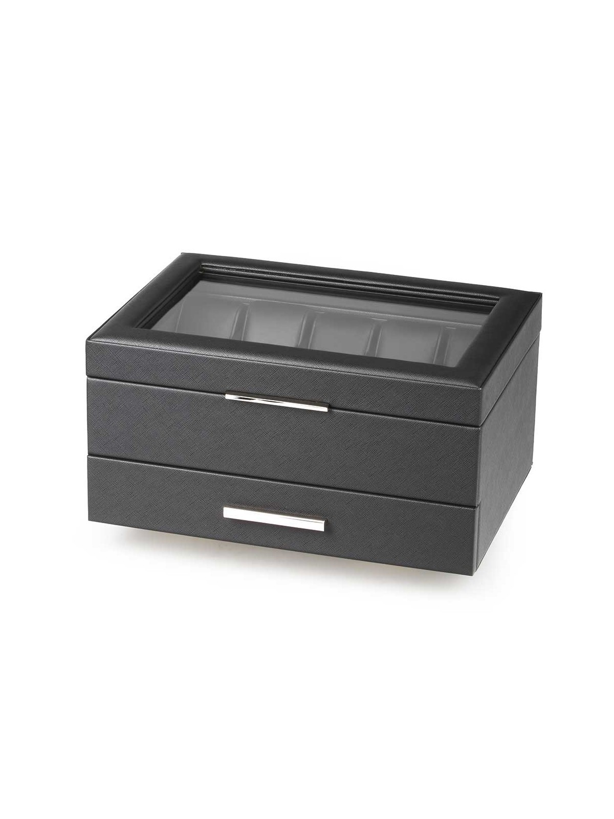 scatola orologio Rothenschild RS-LMWB-10WD Watch And Accessory Box Made Off Imitation Leather [10] Black With Drawer