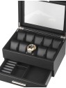 scatola orologio Rothenschild RS-LMWB-10WD Watch And Accessory Box Made Off Imitation Leather [10] Black With Drawer