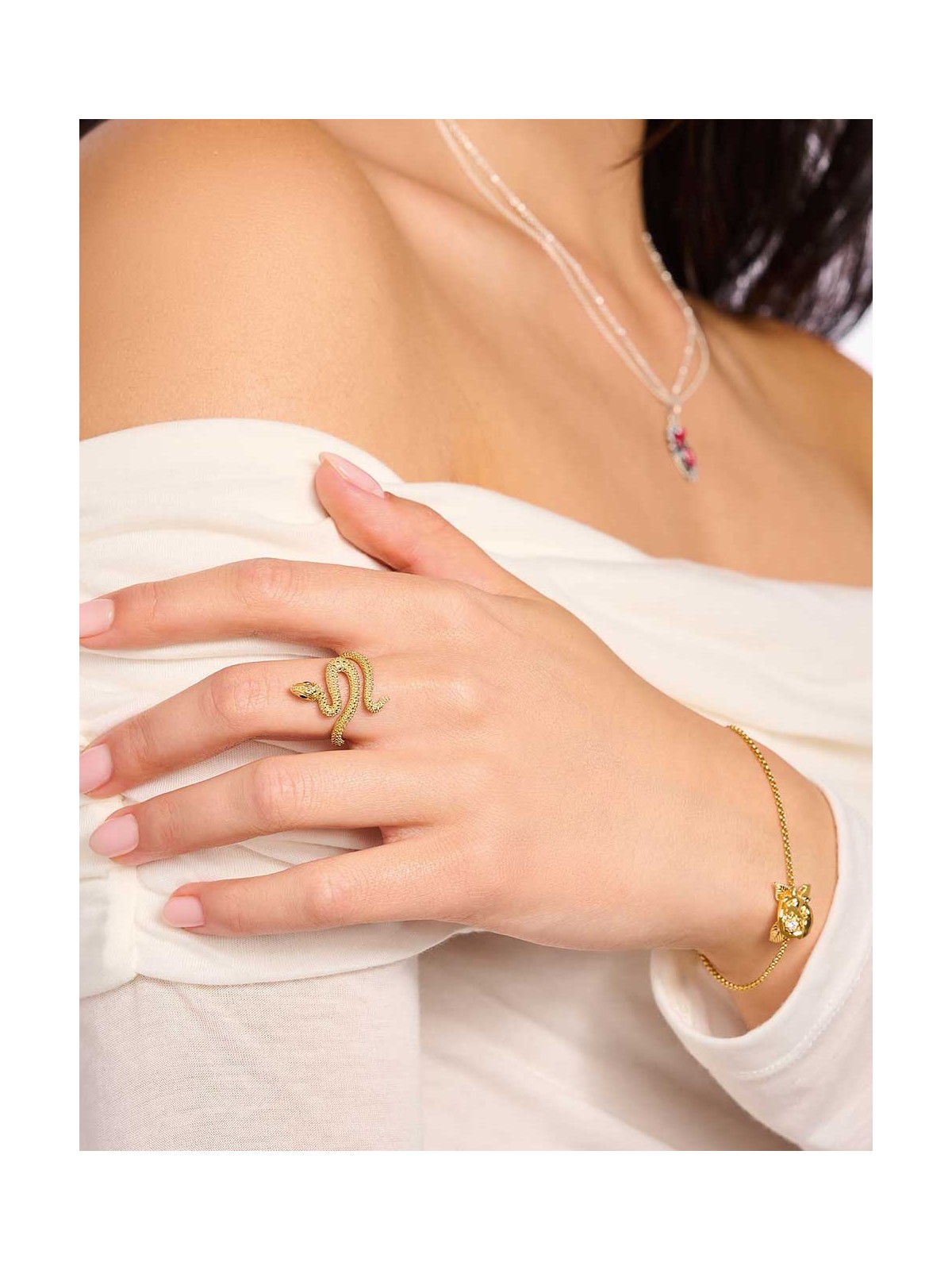 anello donna Thomas Sabo TR2483-427-39-54 Gold-plated Snake Ring Tempting Romance Ladies