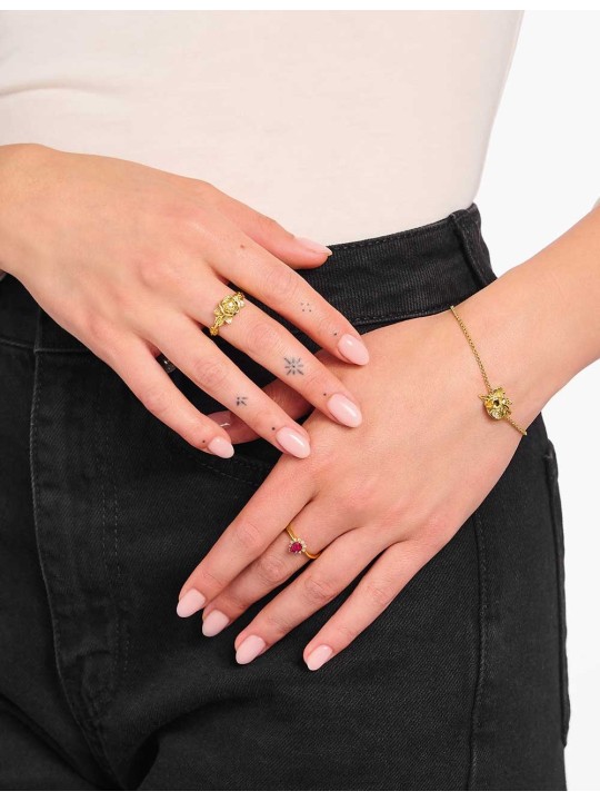 anello donna Thomas Sabo TR2482-414-39-56 Gold-plated Ring Roses Romance Ladies