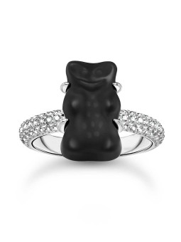 anello donna Thomas Sabo TR2478-052-11-56 Silver Ring With Black Gold Bear And Zirconia Ladies