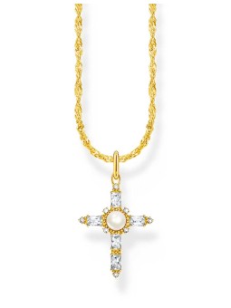collana donna Thomas Sabo KE2296-445-14-L45V Gold-plated Necklace With Cross Pendant Romance Ladies