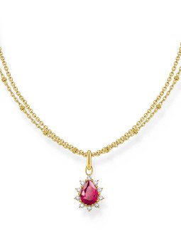 collana donna Thomas Sabo KE2294-995-10-L45V Gold-plated Necklace With Red Vintage Romance Pendant Ladies