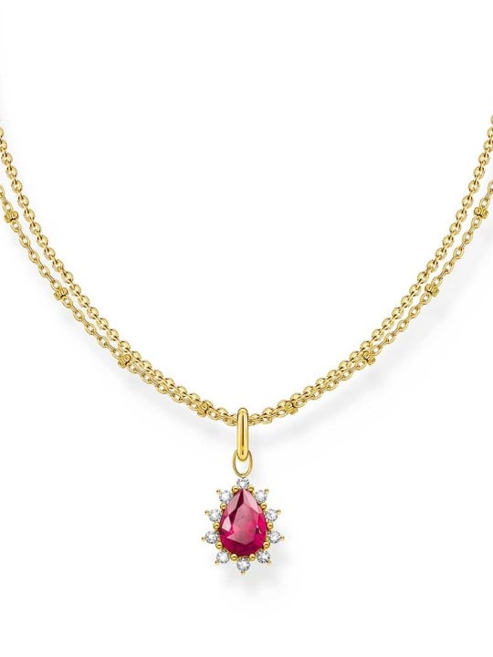 collana donna Thomas Sabo KE2294-995-10-L45V Gold-plated Necklace With Red Vintage Romance Pendant Ladies