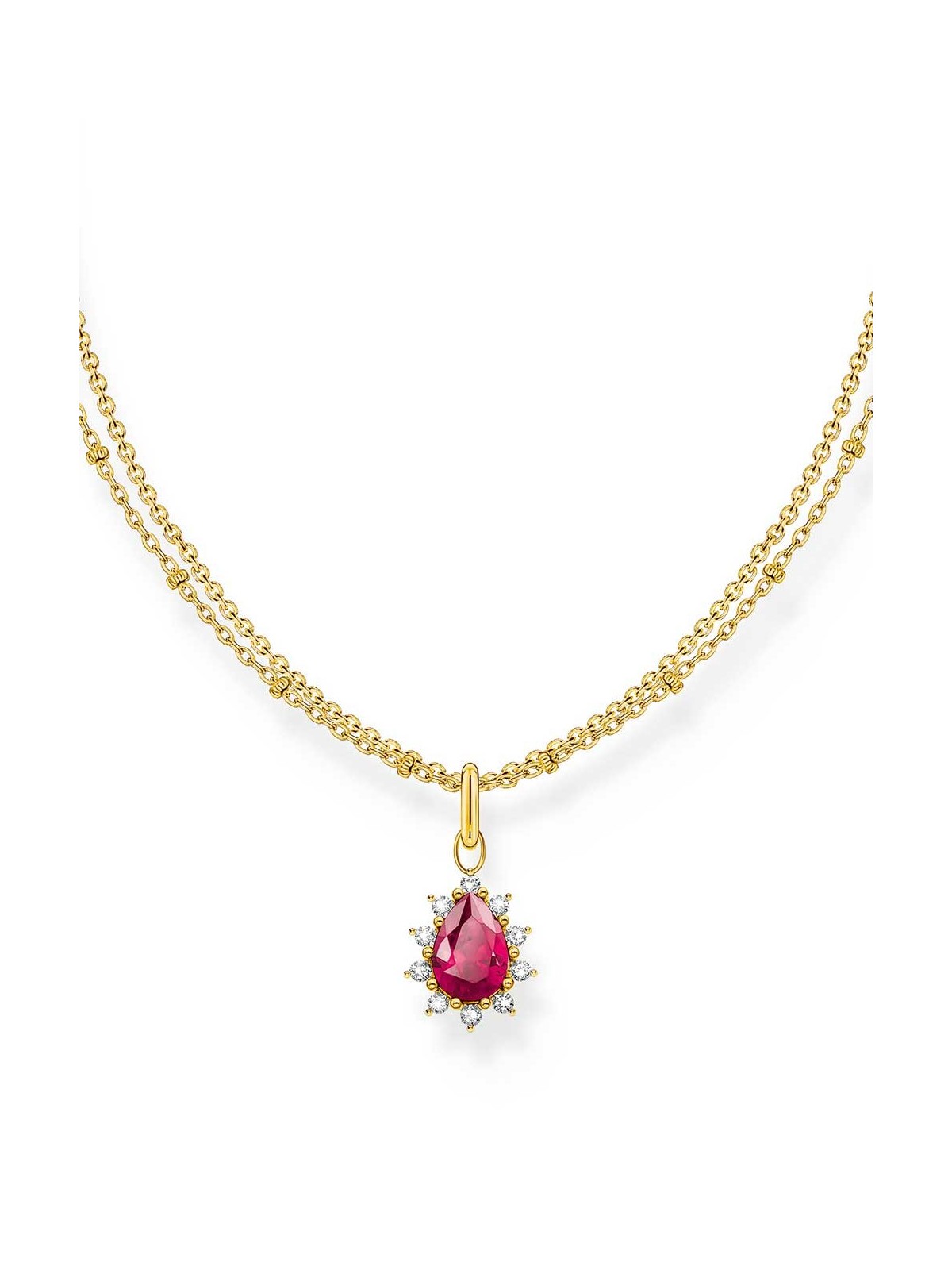 collana donna Thomas Sabo KE2294-995-10-L45V Gold-plated Necklace With Red Vintage Romance Pendant Ladies