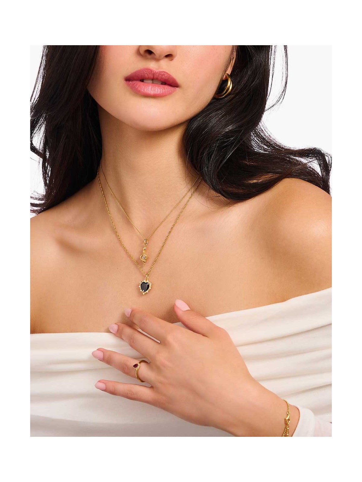 collana donna Thomas Sabo KE2297-995-11-L45V Gold-plated Necklace With Heart Romance Pendant Ladies