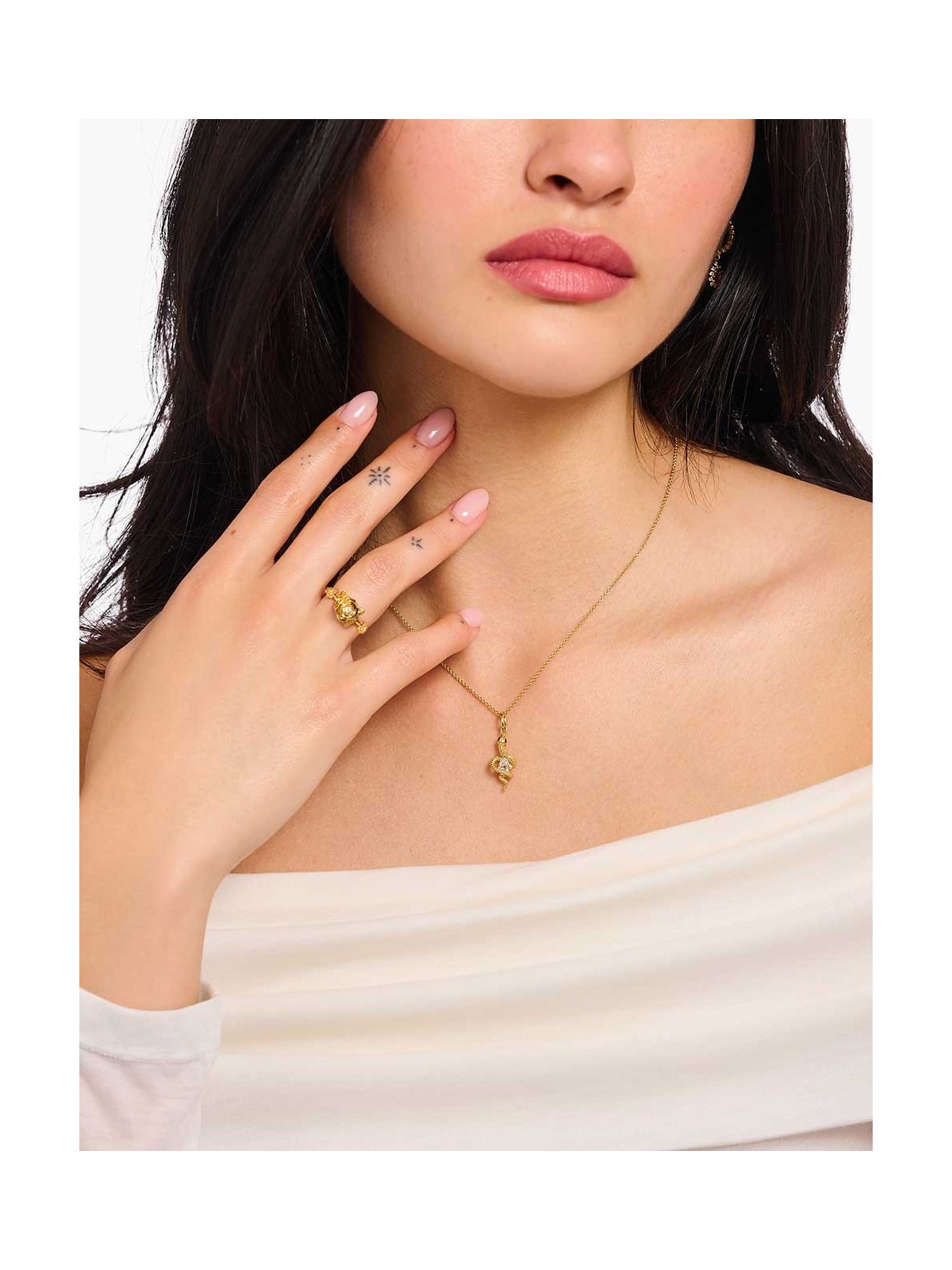 collana donna Thomas Sabo KE2300-565-14-L45V Gold-plated Necklace With Tempting Romance Snake Pendant Ladies