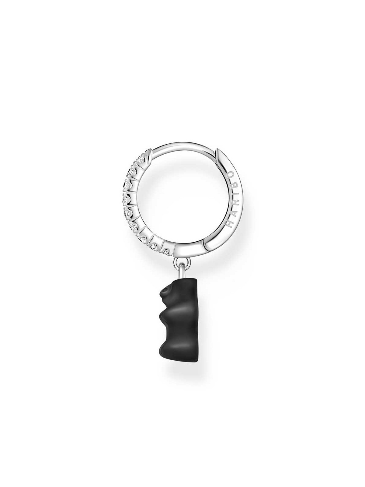 orecchini donna Thomas Sabo CR726-052-11 Silver Single creole With Black Gold Bear Pendant Ladies