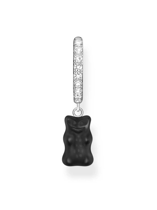 orecchini donna Thomas Sabo CR726-052-11 Silver Single creole With Black Gold Bear Pendant Ladies