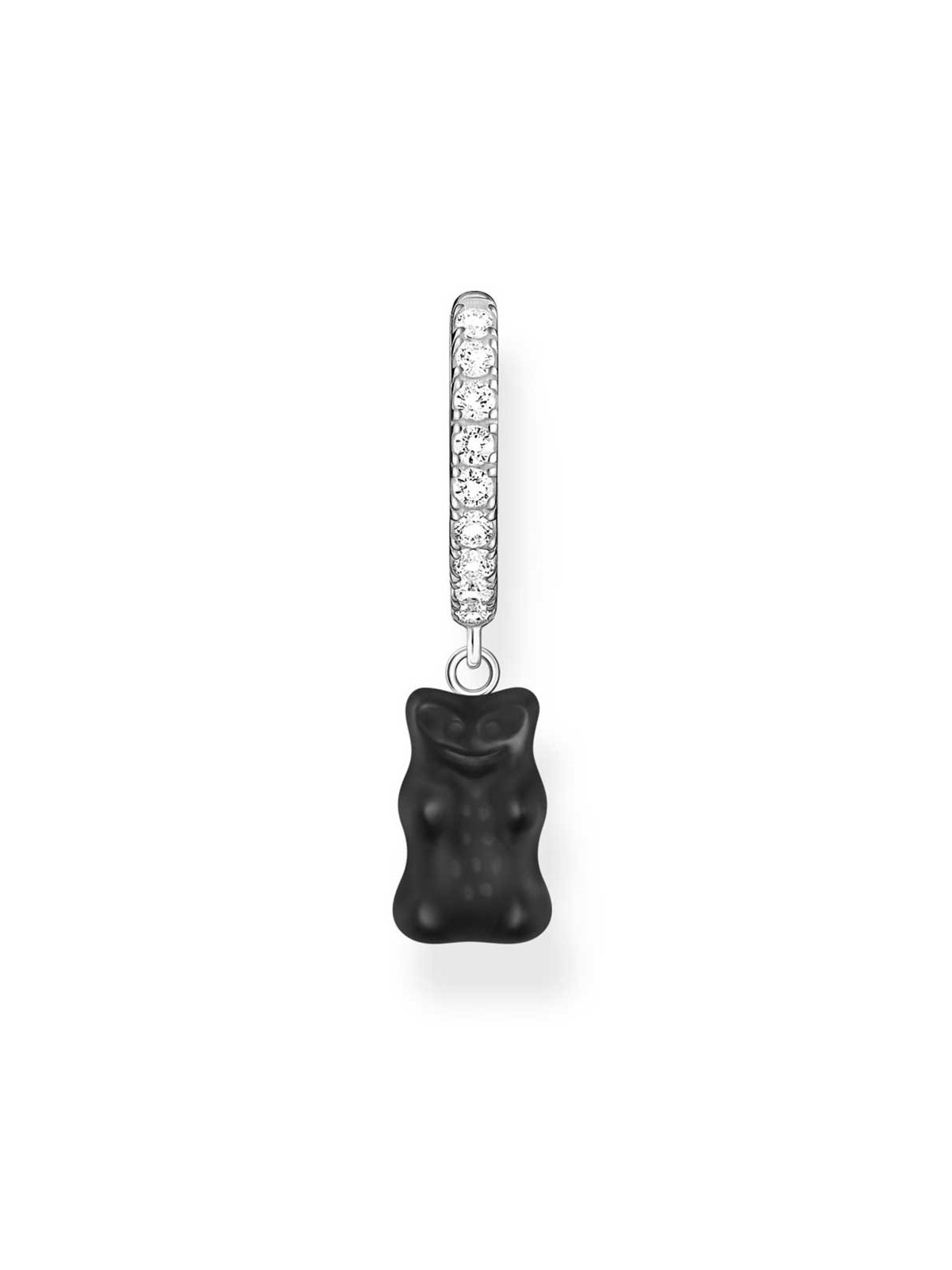 orecchini donna Thomas Sabo CR726-052-11 Silver Single creole With Black Gold Bear Pendant Ladies