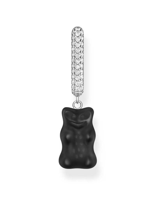 orecchini donna Thomas Sabo CR727-052-11 Silver Single creole With Black midi version Gold Bear Ladies