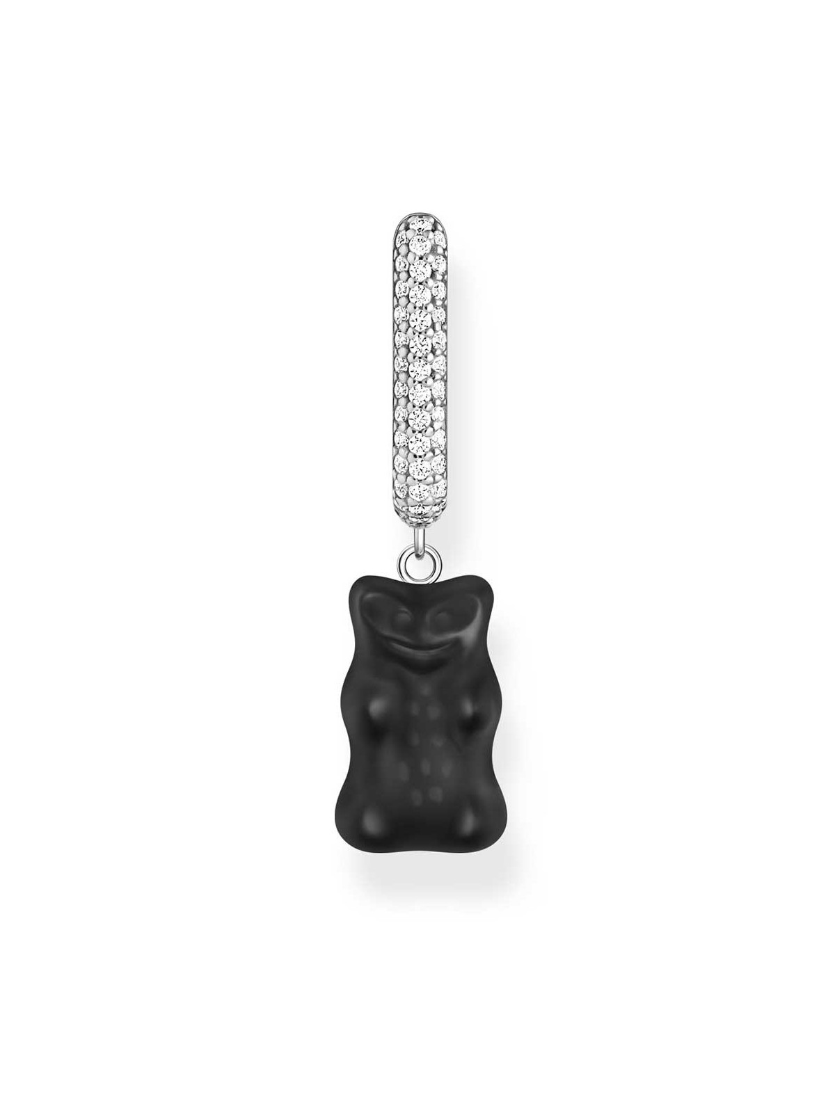 orecchini donna Thomas Sabo CR727-052-11 Silver Single creole With Black midi version Gold Bear Ladies