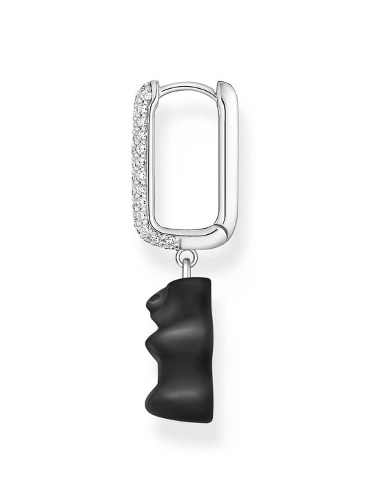 orecchini donna Thomas Sabo CR727-052-11 Silver Single creole With Black midi version Gold Bear Ladies