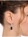 orecchini donna Thomas Sabo CR727-052-11 Silver Single creole With Black midi version Gold Bear Ladies