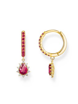 orecchini donna Thomas Sabo CR748-995-10 Gold-plated Creols Vintage Romance And Red Stones Ladies