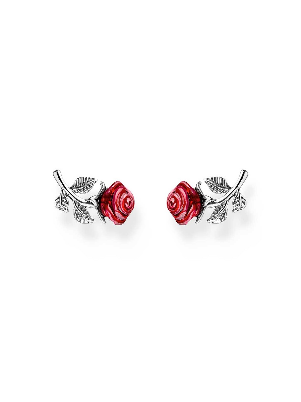 orecchini donna Thomas Sabo H2314-664-10 Silver Stud Earrings Roses Romance Ladies