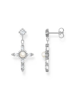 orecchini donna Thomas Sabo H2312-167-14 Silver Earrings Cross Romance Silver Ladies