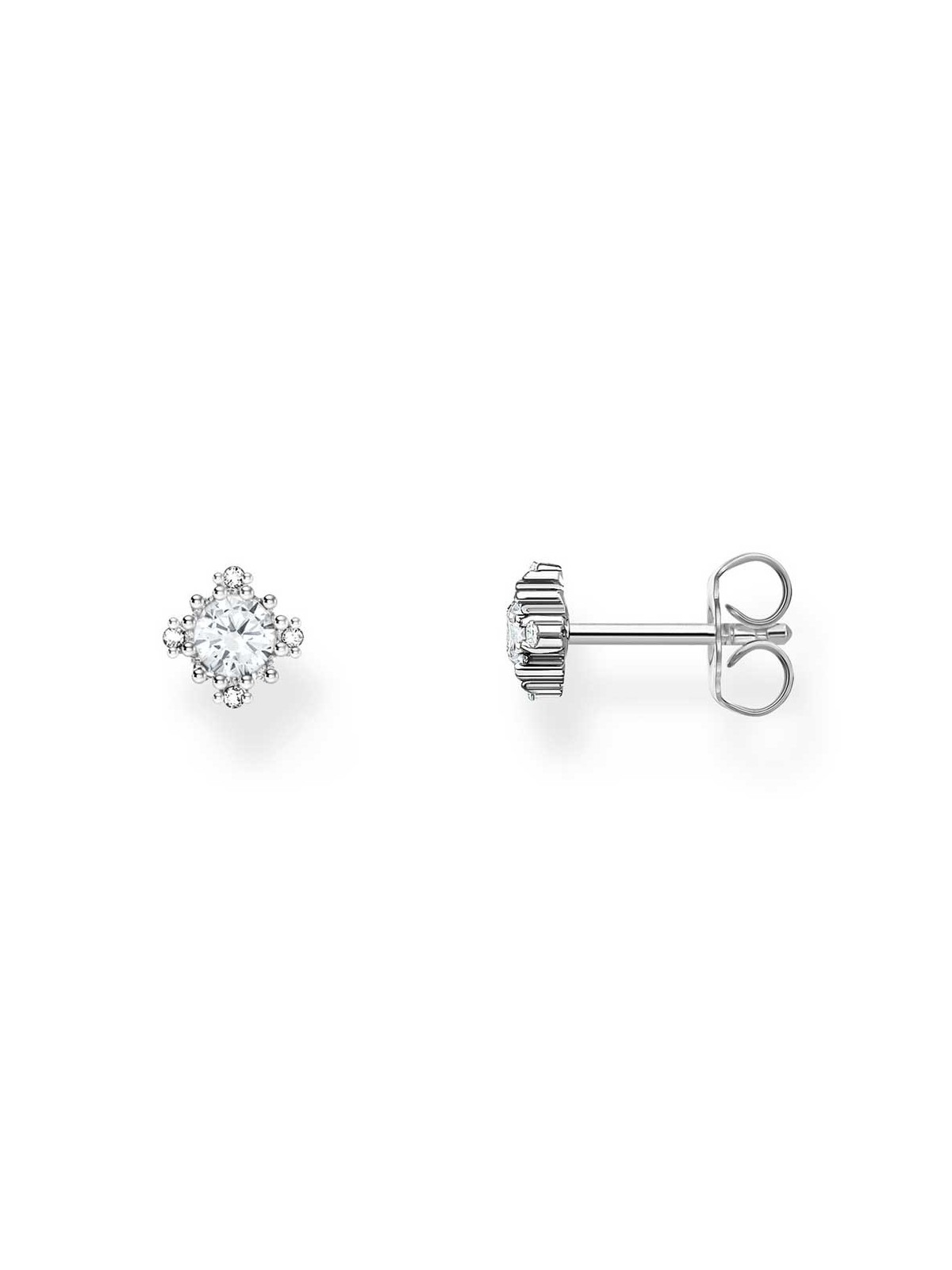 orecchini donna Thomas Sabo H2311-051-14 Silver Stud Earrings With White Stone Ladies