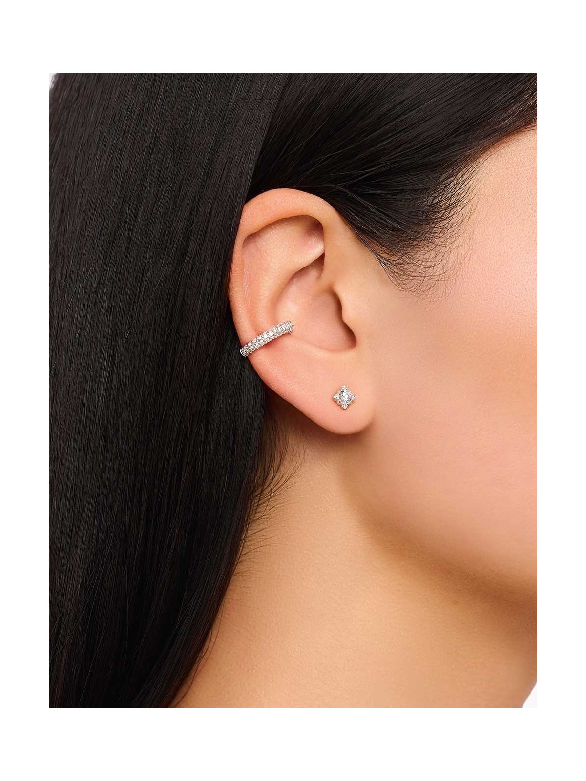 orecchini donna Thomas Sabo H2311-051-14 Silver Stud Earrings With White Stone Ladies