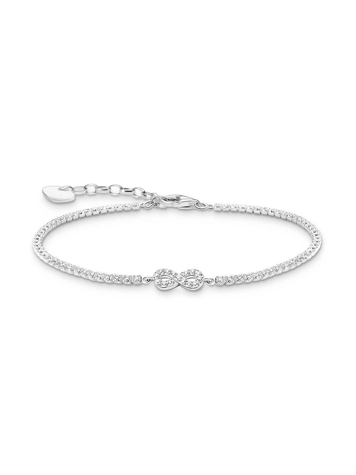bracciale donna Thomas Sabo A2176-051-14-L19V Silver Tennis Bracelet infinity With White stones