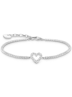 bracciale donna Thomas Sabo A2177-051-14-L19V Silver Tennis Bracelet Heart With White stones
