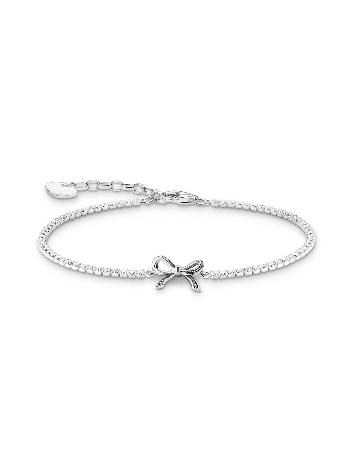 bracciale donna Thomas Sabo A2172-643-14-L19V Silver Bow-Bracelet With White stones