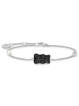 bracciale donna Thomas Sabo A2151-052-11-L19V Silver Bracelet With Black Gold Bear And Pearl + Stone